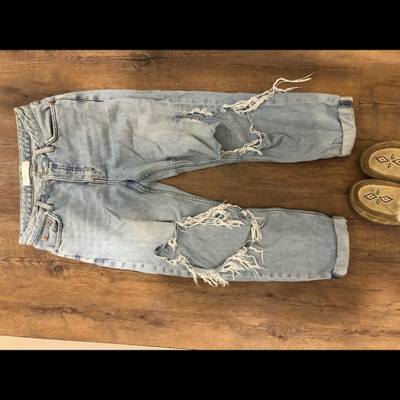 Topshop Hayden Ripped Blue Denim Jeans size 25 - Picture 8 of 8